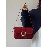 Bolso Bandolera Casual De Cuero PU Pequeño Con Cierre De Cremallera Y Hebilla De Hoz Para Mujer Bolso De Hombro De Color Sólido - details 9