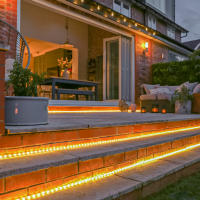 Cadena De Luces Solares De 100 LED Para Jardín Y Decoración De Navidad 12M 8 Modos Impermeable Naranja Luces De Hadas Art Decó - details 5