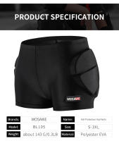 WOSAWE Pantalones De Protección Para Adultos Para Motocicleta Snowboard Patinaje Hockey Deportes Cortos MTB Equipamiento De Protección De Hombros Y Caderas - details 9
