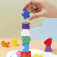 Juego De Enigmas De Madera Montessori Juguete Educativo Para Niños Cognición De Colores Y Formas Juguetes Coloridos Con Perlas Regalo Para Niños De 3-6 Años - details 3