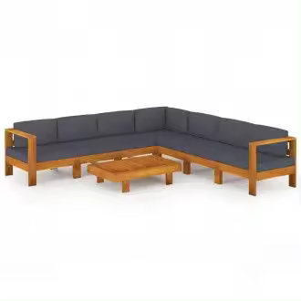 VIDAXL 3057959 conjunto de muebles para jardín fabrico en acacia con cojines color gris oscuro vida xl - 1