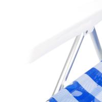 DEVESSPORT Silla de Playa Plegable con Asas y Protecciones | Silla de Playa Reclinable Resistente con Protecciones para Playa y Camping Azul y Blanca - details 3