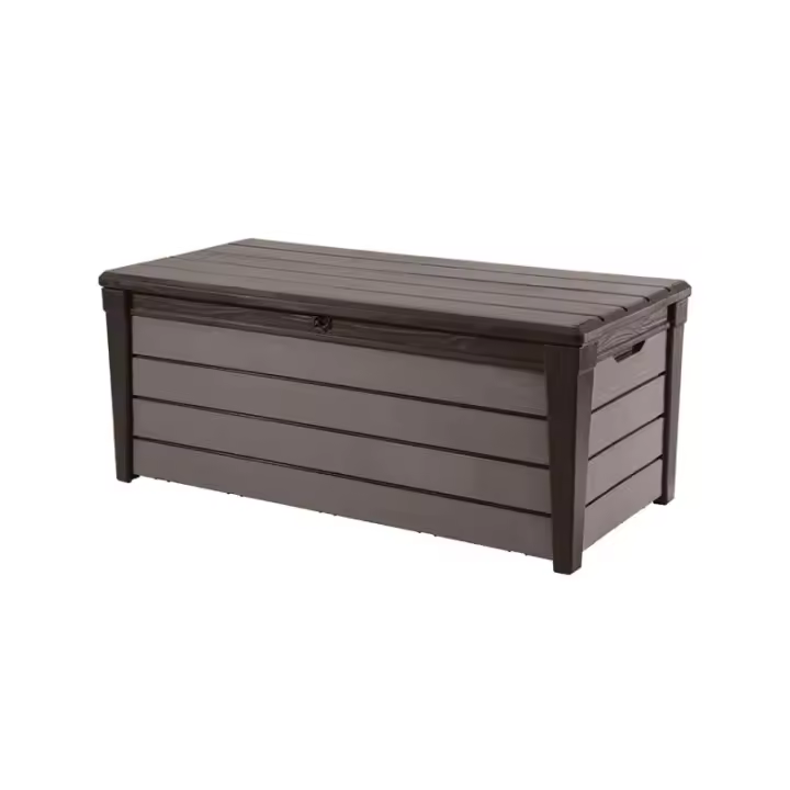 KETER 227310 Banco- Arcón de exterior Brushwood 145x69,7x60,3 cm y 454L - Marrón - 1