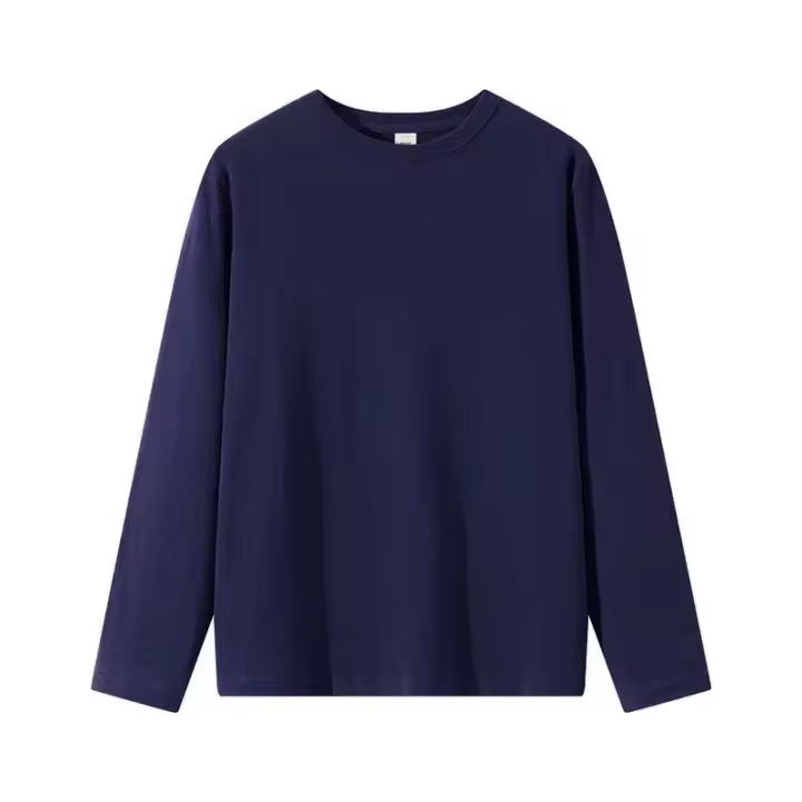 Camiseta Larga De Algodón Pesada 300g Para Hombres Y Mujeres Estilo Coreano Suéter Suelto Blanco Top Para Primavera Otoño - 1