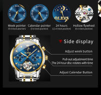 Reloj Mecánico Automático Para Hombre OLEVS 6678 Lujo Original Con Calendario Fase De La Luna Y Flywheel Skeleton Resistente Al Shock Agua Acero Inoxidable - details 6