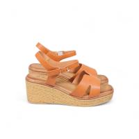 HLUNA - Sandalias de cuña con plataforma con tiras anchas de la forma H - pulsera al tobillo con hebilla en color Marrón y Negro HT293 - details 5
