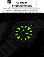 Reloj De Pulsera Mecánico Para Hombre ADDIESDIVE Lujo Esqueleto Automático Vidrio De Zafiro BGW9 Luminoso Diver 200m Acero Inoxidable - details 6