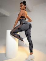 Leggings De Yoga Para Mujer Con Cintura Alta Diseño De Agujeros Lateral Talla True Fit Técnica De Tejido Elástica Lleva Butt Lifting - details 3