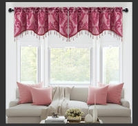 Valance De Lujo Con Tejido Jacquard Para Sala De Estar Cortinas Cortas De Pared Para Cocina Decoración De Hogar 1 PC Moderno Floral - details 16