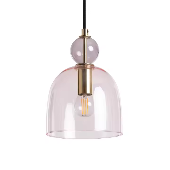 Ledkia Lámpara Colgante Metal y Cristal Mono-Baudelaire Rosa - 1