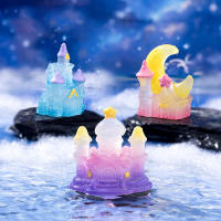 1Pcs Luminoso Mini Castillo Ornamento De Micro Paisaje Exterior Estatua Miniatura Para Jardín Potted Decoración De Hogar - details 0