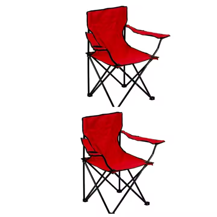 OFERTA[PACK 2]Silla Plegable de Camping de Acero, 50x50x80cm, Silla de Acampada Plegable, Ideal para Camping o Pesca, Estructura de Acero Resistente y Asiento de Lona Impermeable - 1
