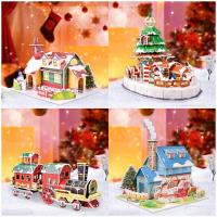 Regalos De Navidad Puzzle 3D Educativo Para Niños DIY Manualidades Educativas Juguete De Construcción Para Kindergarten - details 0