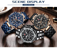 Reloj De Pulsera De Cuarzo MINI FOCUS Para Hombre Con Cronógrafo Y Manos Luminosas Acero Inoxidable Bisel Redondo Resistente Al Agua - details 21