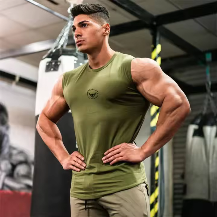 Men's Loose Fitting Basketball Sleeveless T-shirt Fitness Sports Running Tank Top - 1