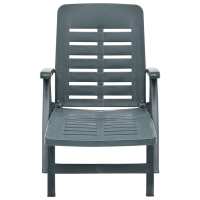 vidaXL Tumbona plegable de plástico Blanco, Verde, Antracita Sillas de Exterior Ideal para jardín, playa, piscina, terraza Tumbona Piscina Tumbonas Playa Tumbonas Jardín Exterior - details 0