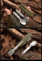 Juego De Comedor Multifuncional 7 En 1 De Acero Inoxidable Plegable Para Camping Viajes Picnics Con Taza De Agua Incluida - details 11