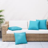vidaXL Cojines decorativos 4 uds tela turquesa 60x60 cm en color Tuquesa/Beige/Gris y más | acolchados duraderos para sofás de jardín terraza exterior - details 0