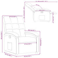 vidaXL Sillón reclinable de tela marrón oscuro Empuje manual - details 7