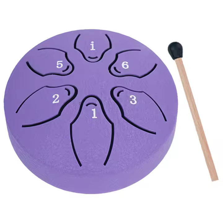 Bombo De Lengua De Acero De 3 Pulgadas Con 6 Notas Instrumento Musical De Percusión Mini Bombo De Mano Para Exteriores Estilo Rain - 1