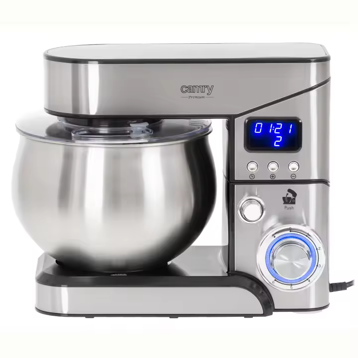 Camry CR4223 Batidora Amasadora Repostería Profesional, Robot Cocina Orbital, 5L, 6 Velocidades, Acero Inox., 2000W, Plata - 1