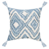 Funda De Cojín Rectangular Azul Con Patrón Geométrico Y Lazos Para Decoración Del Sofá Y La Habitación 100% Poliéster Lavable - details 18
