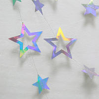 Guirnalda De Estrellas De Papel Plateado 3.7M 12.1ft Para Decoración De Habitaciones Fiesta De Cumpleaños Graduación Año Nuevo - details 4