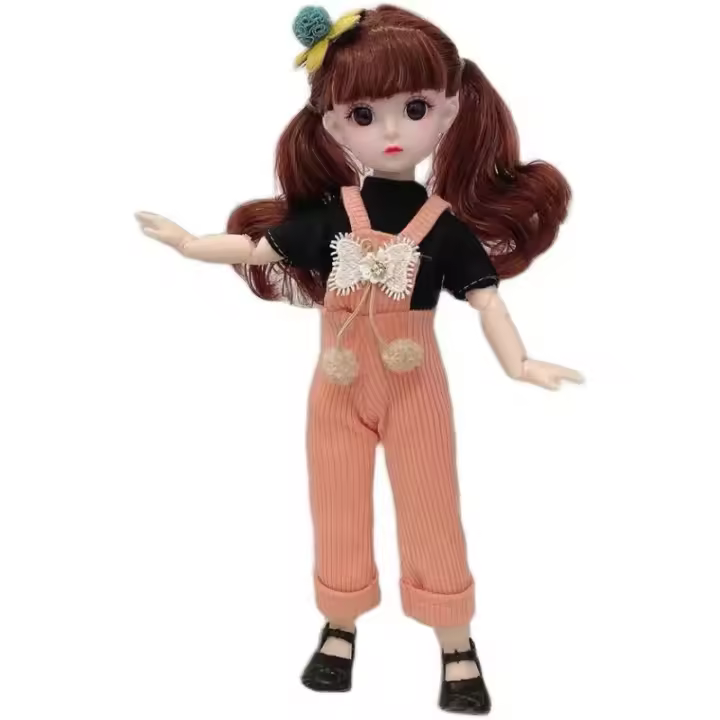 Muñeca Bjd De 30cm Con 12 Articulaciones Móviles Ojos Marrones 3D Ropa Y Zapatos Incluidos Juguetes Para Niñas Regalo Para Niños - 1