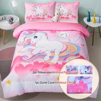 Funda De Edredón Y 2 Fundas De Almohada 3PC Unicornio Del Amor 100% Poliéster Impresión Digital 1D Funda De Edredón Decoración Para El Hogar Cuatro Estaciones - details 0