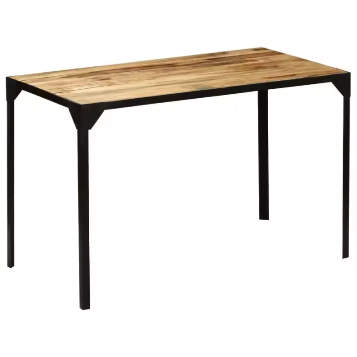 Mesa de comedor Índica madera maciza negro/natural 76x120x60 cm - 1