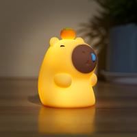 Lámpara De Noche De Silicona Capibara Para Niños Luz De Dormitorio Recargable Por USB Decoración Animal Táctil Para El Lecho - details 5