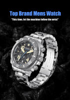 Reloj Deportivo De Inmersión Para Hombre 2024 Reloj De Cuarzo Con Pantalla Grande De Acero Inoxidable 316L Y Cristal De Zafiro Resistente Al Agua 500M Luminoso Chronógrafo - details 0