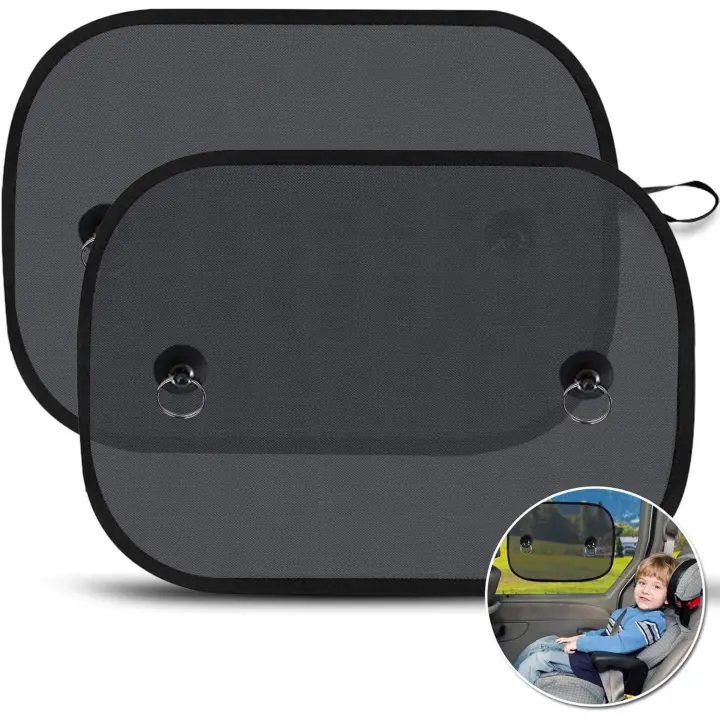 Parasol para Coche de Bebe, parasol para Ventanilla de coche para niños, parasol Automático para Ventanillas laterales contra los dañinos Rayos UV, protege a Niños, bebés y Adultos, 44x36 cm, 2 Unidades - 1