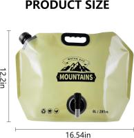 Bolsa de almacenamiento de Agua de 3 piezasbotella de Agua plegable portátil sin BPA de 8L para Cycling y Deports al Aire Libre. - details 0