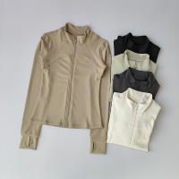 Ropa De Yoga Para Mujer Con Cuello Erguido Y Mangas Largas Impermeable Top De Entrenamiento Deportivo Para Correr - details 13