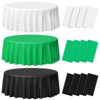 Manteles desechables de alta calidad PEVA color sólido manteles decorativos de plástico grueso, manteles decorativos para fiestas, manteles redondos, mesas redondas, ¡compre uno y llévese cinco gratis! - details 17