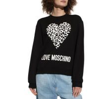 LOVE MOSCHINO — Cod. W630654  Sudadera, mujer, cuello redondo, manga larga, animalier, fantasÍa, sin sudar, bicolor, con logo - details 0