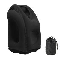 Almohada Inflable De Viaje Con Nuevo Patrón Soporte De Cuello Y Barba Para Avión Coche Autobús Tren Descanso En La Oficina - details 14