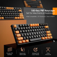 GMK Keycaps Set De 150 Teclas Doble Choque CSA Perfil PBT Para Teclado Mecánico De Juego Capas Negras Y Naranjas - details 3