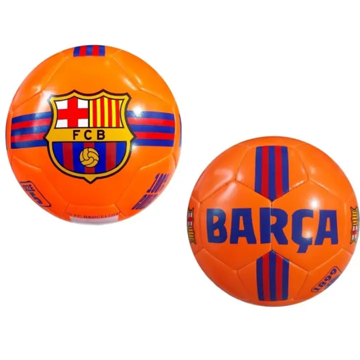 Balón Fútbol Club Barcelona naranja fluor grande talla 5 similar al reglamentario JBB1022 - 1