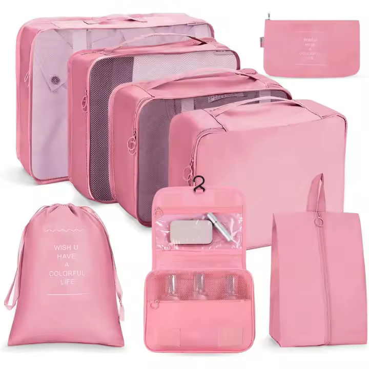 Organizadores para Maletas, 8 Set de Organizador de Equipaje, Impermeable Organizador de Maleta, para Viajes, Zapatos - 1
