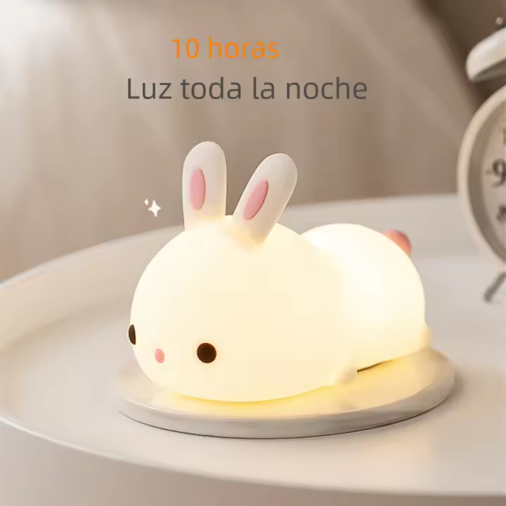 Lámpara De Noche LED RGB Con Sensor De Toque Conejo Silicona 16 Colores Recargable Para Niños Regalo De Fiestas Luz De Bunny - 1