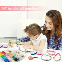 Kit De Abalorios De Arcilla Polimérica 3600PCS 6MM Colores Arcoíris Planos Para Hacer Pulseras Y Collares Bohemios Accesorios De Letras DIY - details 1