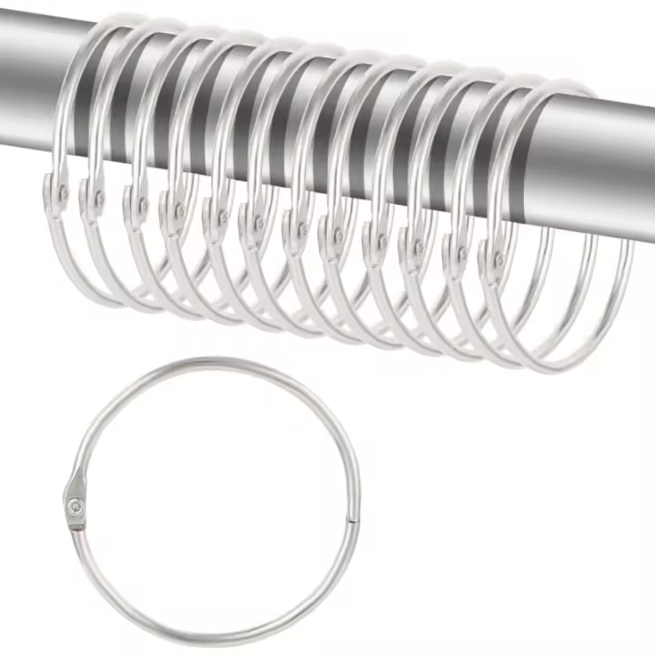 Anillos De Cortina Metálicos 12pcs Gancho Para Colgar Rodillos De Cortina Resistentes Y Adecuados Para Rodillos De 20-40MM - 1