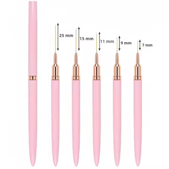 YIKOOLIN Set De 5 Pinceles Para Arte De Uñas Con Liner UV Gel Kit De Pinceles Para Dibujar Líneas Francesas Y Pintar Flores Herramienta De Manicura - 1