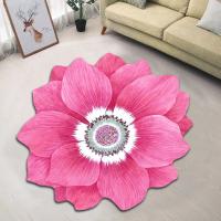 Alfombra De Piso En Forma De Loto Peonía Y Magnolia 60x60cm Antideslizante Floral Para Sala De Estar Mesa De Té Cama - details 0