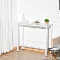 HOMCOM Mesa de Bar Mesa Alta con Encimera de Melamina Efecto Marmoleado y Patas de Acero Estilo Moderno para Cocina Cafetería Comedor 120x40x100 cm Blanco - details 3
