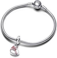 Colgantes PANDORA Adorno Caja Chocolate en Plata de Lei con esmalte Rosa y Rojo 792587 C01 Marca, viene con Caja De Regno original. - details 1