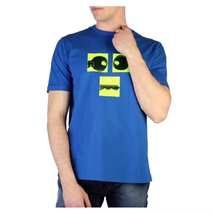 Camiseta hombre manga corta DIESEL T_JUST_T23_00SEEU_0091A_8II.  Talla S. Color Azul. Algodón 100%. Medidas: Ancho de hombros 40 cm Contorno pecho 100 cm Largo 70 cm - 1