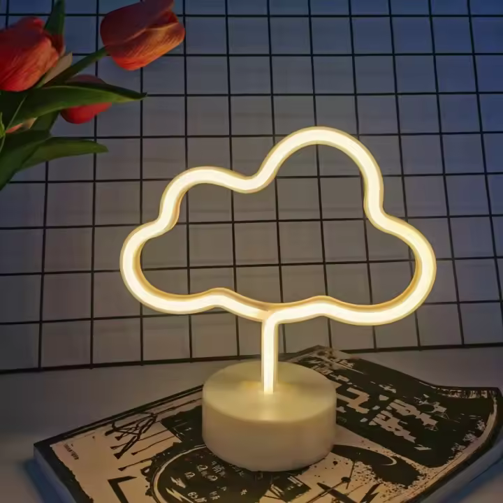 1pc Señal De Neón Blanca Cálida USB/batería Powered Decoración Para Habitaciones Salas De Juegos Fiestas De Cumpleaños Regalo Para Adolescentes - 1